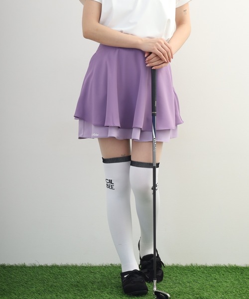 CECIL McBEE（セシルマクビー）の「Two-Tier Flare Skirt トゥー-ティア フレアスカート（スカート・レディース・ブラック/ピンク・M/S）」の19枚目の写真