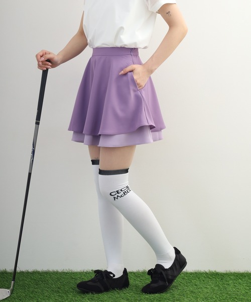 CECIL McBEE（セシルマクビー）の「Two-Tier Flare Skirt トゥー-ティア フレアスカート（スカート・レディース・ブラック/ピンク・M/S）」の20枚目の写真