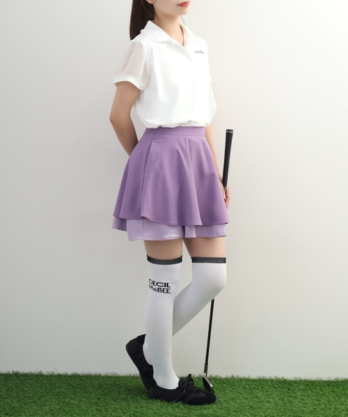 CECIL McBEE（セシルマクビー）の「Two-Tier Flare Skirt トゥー-ティア フレアスカート（スカート・レディース・ブラック/ピンク・M/S）」の22枚目の写真