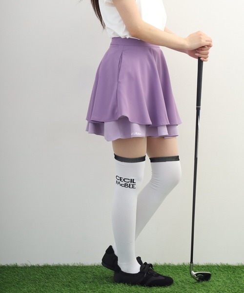 CECIL McBEE（セシルマクビー）の「Two-Tier Flare Skirt トゥー-ティア フレアスカート（スカート・レディース・ブラック/ピンク・M/S）」の17枚目の写真