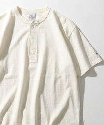 2026SS JEMORGAN/ジェーイーモーガン ピグメント加工 ワンポイントロゴ ワッペン刺繍 ヘンリーネック半袖Tシャツ レディース メンズ
