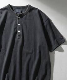 JEMORGAN | 2026SS JEMORGAN/ジェーイーモーガン ピグメント加工 ワンポイントロゴ ワッペン刺繍 ヘンリーネック半袖Tシャツ レディース メンズ(Tシャツ/カットソー)
