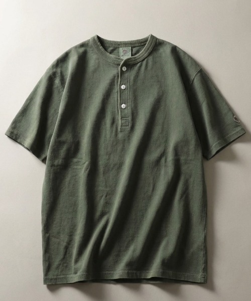 JEMORGAN(ジェーイーモーガン)の「2026SS JEMORGAN/ジェーイーモーガン ピグメント加工 ワンポイントロゴ ワッペン刺繍 ヘンリーネック半袖Tシャツ レディース メンズ(Tシャツ/カットソー・メンズ・レッド/ホワイト/ブラウン/イエロー/パープル/ブラック/オリーブ/サックスブルー/ブルー・S/M/L/XL)」の17枚目の写真
