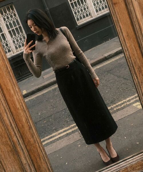 BIBYSEOB（バイバイソプ）の「アンバランスニットカーディガンオートミール[T61]（カーディガン/ボレロ・レディース・オートミール・FREE）」の6枚目の写真