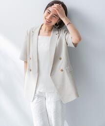 URBAN RESEARCH ROSSO WOMEN | 防シワ リネンライクハーフスリーブジャケット(その他アウター)