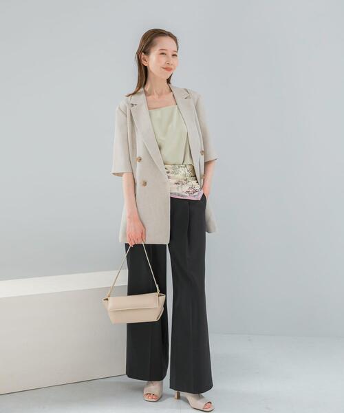 URBAN RESEARCH ROSSO WOMEN（アーバンリサーチ　ロッソ）の「防シワ リネンライクハーフスリーブジャケット（その他アウター・レディース・ライトベージュ/ブラック・36/38）」の8枚目の写真