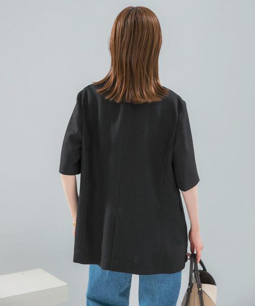 URBAN RESEARCH ROSSO WOMEN（アーバンリサーチ　ロッソ）の「防シワ リネンライクハーフスリーブジャケット（その他アウター・レディース・ライトベージュ/ブラック・36/38）」の18枚目の写真