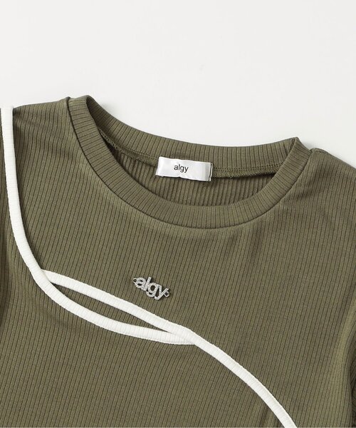 algy（アルジー）の「アシメデザインギャルTシャツ（Tシャツ/カットソー・キッズ・オフホワイト/カーキ/ブラック・160/150/140/130）」の14枚目の写真