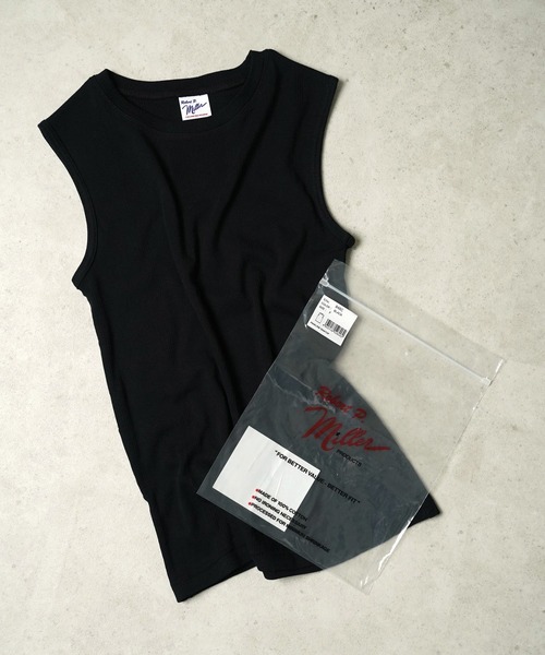 MILLER（ミラー）の「"02"≪Robert P. Miller≫パックT パネルリブ クルーネック タンクトップ（タンクトップ・レディース・オフホワイト/ブラック×ホワイト/スモークピンク/チャコールグレー×ブラック/ブラック/ホワイト×ブルー・FREE）」の22枚目の写真
