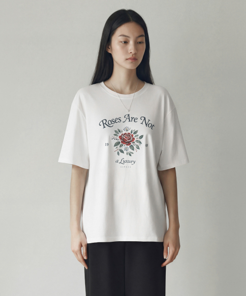 SIYAZU(シヤジュ)の「SIED26-1 ローズ 半袖Tシャツ_ホワイト(Tシャツ/カットソー・レディース・ホワイト・ONE)」の5枚目の写真