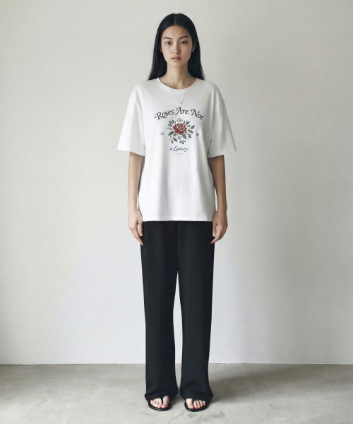 SIYAZU(シヤジュ)の「SIED26-1 ローズ 半袖Tシャツ_ホワイト(Tシャツ/カットソー・レディース・ホワイト・ONE)」の4枚目の写真