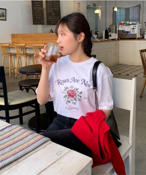 SIYAZU(シヤジュ)の「SIED26-1 ローズ 半袖Tシャツ_ホワイト(Tシャツ/カットソー・レディース・ホワイト・ONE)」の3枚目の写真