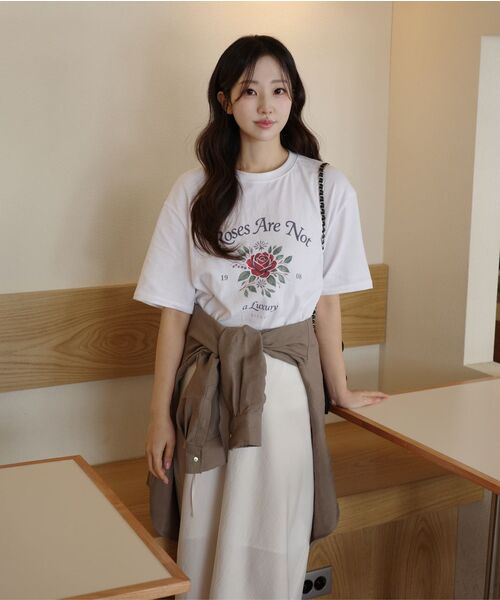 SIYAZU(シヤジュ)の「SIED26-1 ローズ 半袖Tシャツ_ホワイト(Tシャツ/カットソー・レディース・ホワイト・ONE)」の10枚目の写真