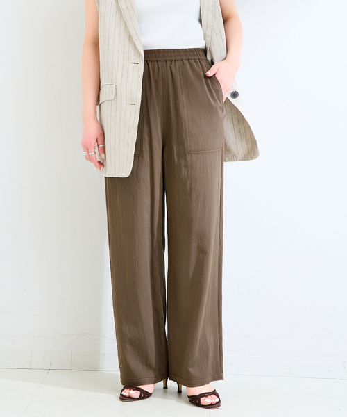 B.C STOCK（ベーセーストック）の「《追加2》手洗い可 / セルロースカルゼベイカーイージーパンツ（その他パンツ・レディース・チャコールグレー/ライトグレー/ブラウン・SMALL/MEDIUM）」の3枚目の写真