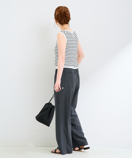 B.C STOCK（ベーセーストック）の「《追加2》手洗い可 / セルロースカルゼベイカーイージーパンツ（その他パンツ・レディース・チャコールグレー/ライトグレー/ブラウン・SMALL/MEDIUM）」の6枚目の写真