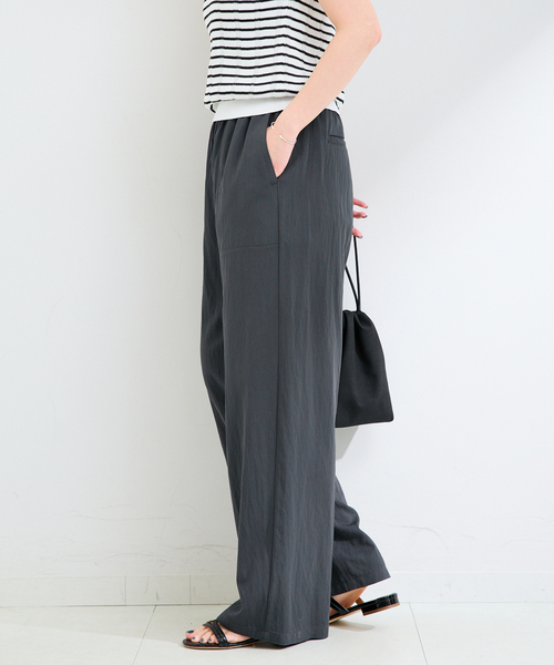 B.C STOCK（ベーセーストック）の「《追加2》手洗い可 / セルロースカルゼベイカーイージーパンツ（その他パンツ・レディース・チャコールグレー/ライトグレー/ブラウン・SMALL/MEDIUM）」の9枚目の写真