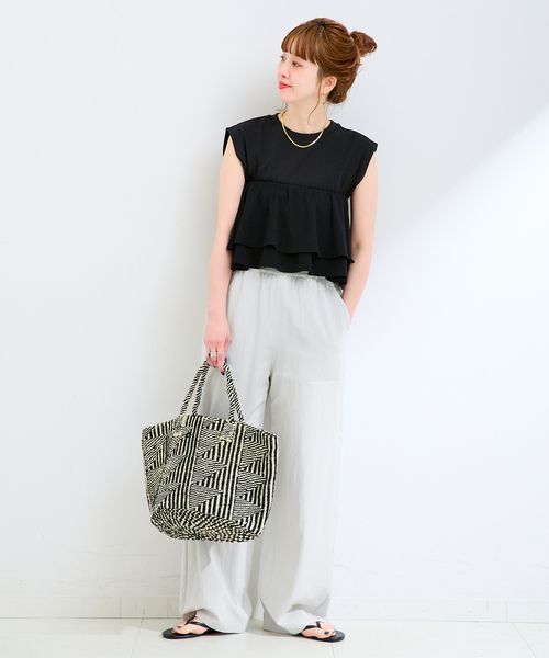 B.C STOCK（ベーセーストック）の「《追加2》手洗い可 / セルロースカルゼベイカーイージーパンツ（その他パンツ・レディース・チャコールグレー/ライトグレー/ブラウン・SMALL/MEDIUM）」の11枚目の写真