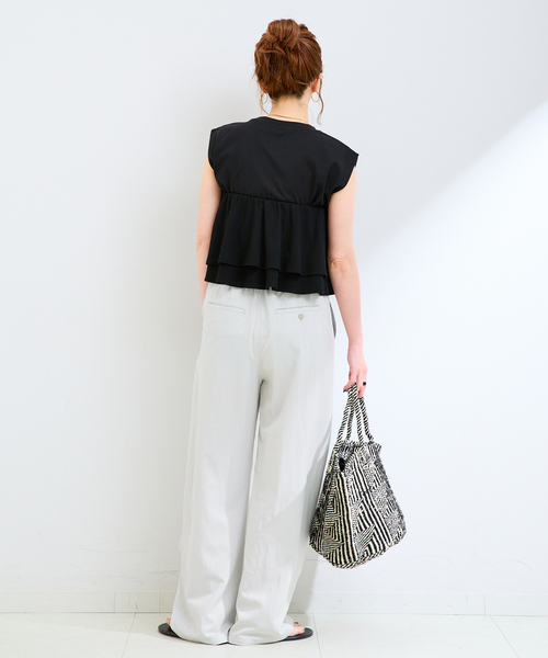 B.C STOCK（ベーセーストック）の「《追加2》手洗い可 / セルロースカルゼベイカーイージーパンツ（その他パンツ・レディース・チャコールグレー/ライトグレー/ブラウン・SMALL/MEDIUM）」の13枚目の写真