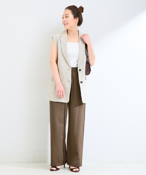 B.C STOCK（ベーセーストック）の「《追加2》手洗い可 / セルロースカルゼベイカーイージーパンツ（その他パンツ・レディース・チャコールグレー/ライトグレー/ブラウン・SMALL/MEDIUM）」の17枚目の写真