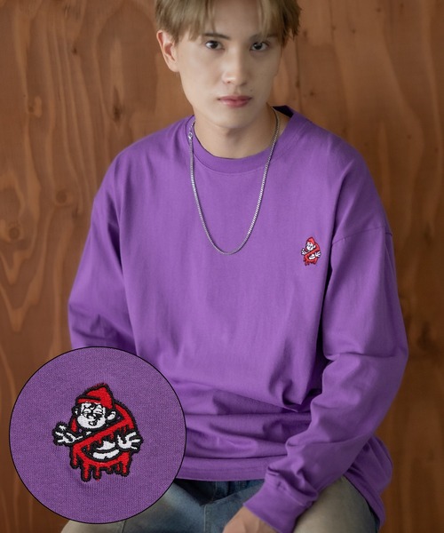 En serio TOKYO(エンソリオトーキョー)の「【SIDEWAYSTANCE】刺しゅうノーウェイ長袖Tシャツ SIDE23-150/SIDE23-033(Tシャツ/カットソー・メンズ・パープル/オートミール/ホワイト/ブラック・X-LARGE/MEDIUM/LARGE)」の4枚目の写真