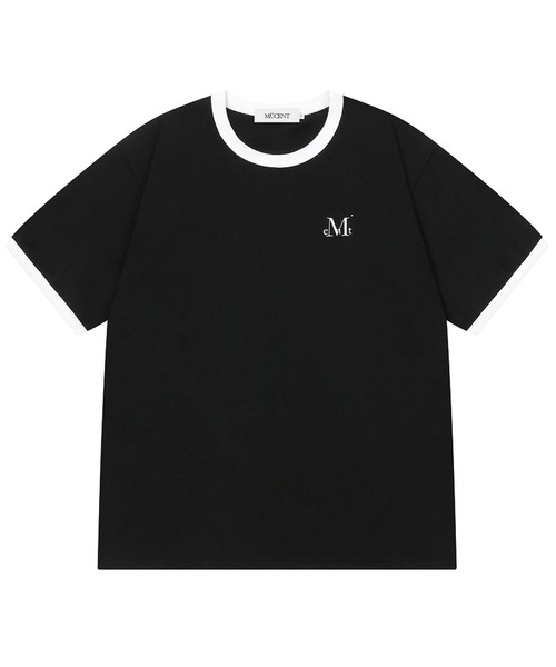 MUCENT(ムセント)の「◇MUCENT◇ブランド直輸入正規品/トレース リンガー ハーフ T TRACE RINGER HALF T(Tシャツ/カットソー・レディース・ブラック/ホワイト・L/S)」の2枚目の写真