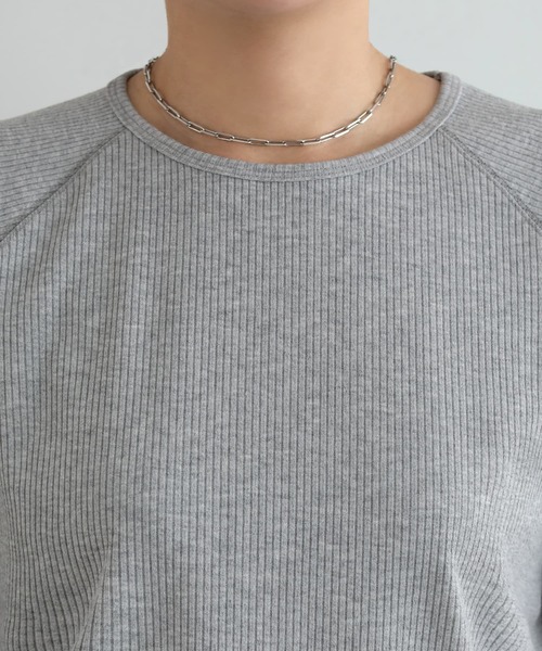 STYLE DELI（スタイルデリ）の「LUXEなラグラン長袖Tシャツ（Tシャツ/カットソー・レディース・ブラック/ライトグレー/ホワイト・FREE）」の17枚目の写真