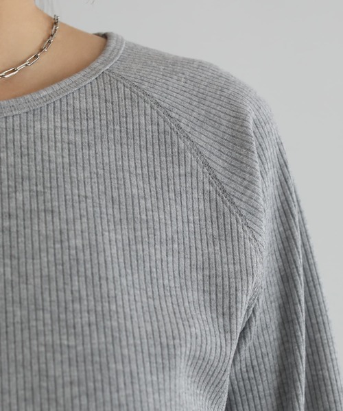 STYLE DELI（スタイルデリ）の「LUXEなラグラン長袖Tシャツ（Tシャツ/カットソー・レディース・ブラック/ライトグレー/ホワイト・FREE）」の19枚目の写真