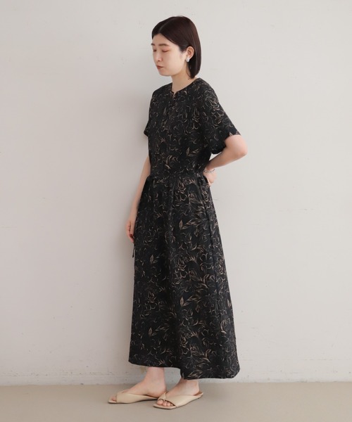 NOMBRE IMPAIR（ノンブルアンペール）の「ブラッシュフラワーPT　Aラインワンピース（ワンピース・レディース・ブラック・FREE）」の2枚目の写真