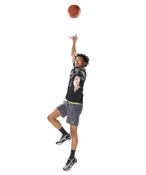 UNDER ARMOUR(アンダーアーマー)の「UAドリーマーズ ジャカード メッシュショーツ(バスケットボール/メンズ)(その他パンツ・メンズ・グレー×ホワイト・M/L/XL/3XL/S/2XL)」の2枚目の写真