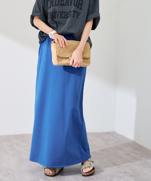 FRAMeWORK（フレームワーク）の「シルク混綿麻天竺スカート（スカート・レディース・ブラウン/ブラック/ブルー・38/36）」の3枚目の写真