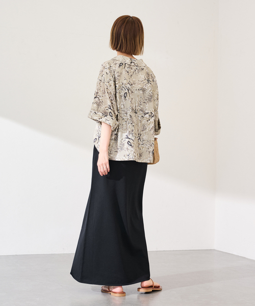 FRAMeWORK（フレームワーク）の「シルク混綿麻天竺スカート（スカート・レディース・ブラウン/ブラック/ブルー・38/36）」の13枚目の写真