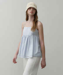 OSTKAKA（オストカーカ）の「スリーブレスペプラムトップブルーストライプ（シャツ/ブラウス）」