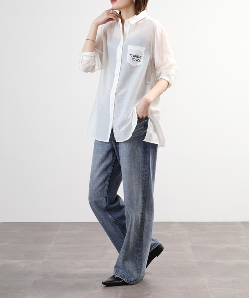 BRODIAEA(ブローディア)の「BRODIAEA シルク混ロゴプリントロングブラウス(シャツ/ブラウス・レディース・オフホワイト/イエロー・40)」の19枚目の写真