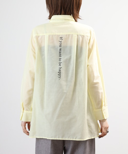 BRODIAEA(ブローディア)の「BRODIAEA シルク混ロゴプリントロングブラウス(シャツ/ブラウス・レディース・オフホワイト/イエロー・40)」の5枚目の写真