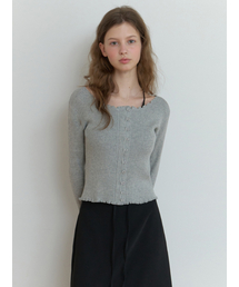 Duo wave knit cardigan (gray)