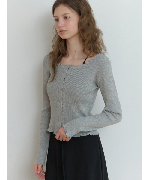 RE_L（リエル）の「Duo wave knit cardigan (gray)（カーディガン/ボレロ・レディース・その他・FREE）」の2枚目の写真