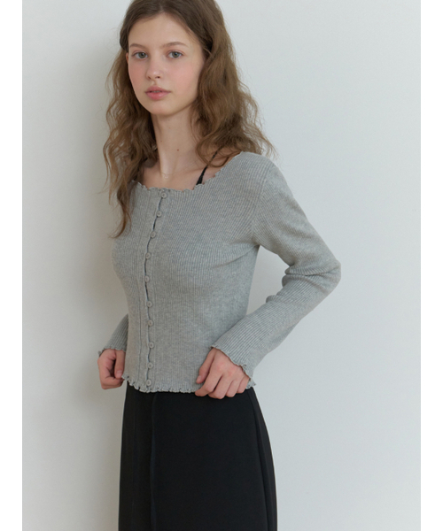 RE_L（リエル）の「Duo wave knit cardigan (gray)（カーディガン/ボレロ・レディース・その他・FREE）」の3枚目の写真