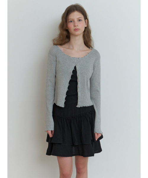 RE_L（リエル）の「Duo wave knit cardigan (gray)（カーディガン/ボレロ・レディース・その他・FREE）」の5枚目の写真