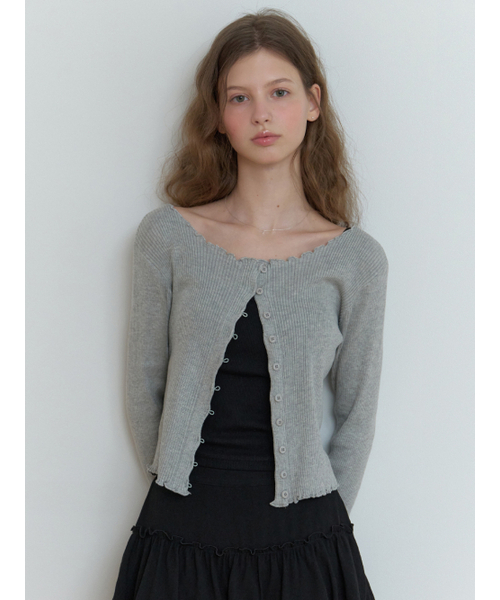 RE_L（リエル）の「Duo wave knit cardigan (gray)（カーディガン/ボレロ・レディース・その他・FREE）」の6枚目の写真