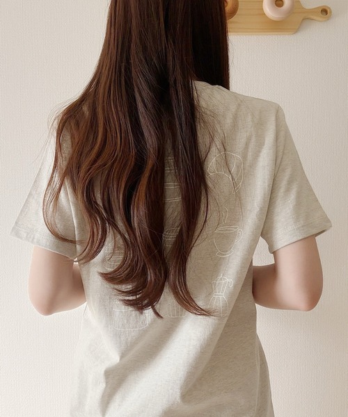 Nana(ナナ)の「ゆるイラストカフェTシャツ(Tシャツ/カットソー・レディース・アイボリー/グレー・FREE)」の20枚目の写真
