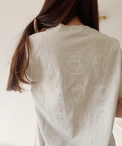 Nana(ナナ)の「ゆるイラストカフェTシャツ(Tシャツ/カットソー・レディース・アイボリー/グレー・FREE)」の21枚目の写真