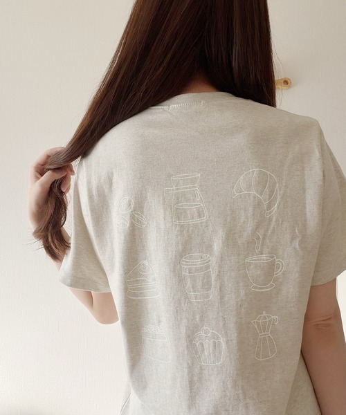 Nana(ナナ)の「ゆるイラストカフェTシャツ(Tシャツ/カットソー・レディース・アイボリー/グレー・FREE)」の22枚目の写真