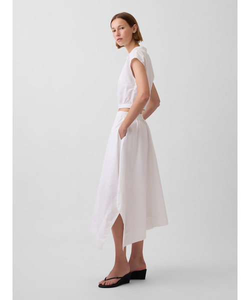 GAP(ギャップ)の「ポプリン ハンカチーフ ミディスカート(スカート・レディース・ホワイト/ブラック・M/S/XS/XXS/L)」の10枚目の写真