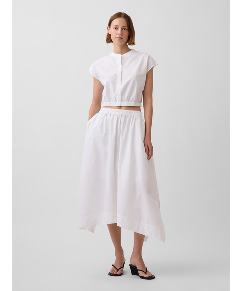 GAP(ギャップ)の「ポプリン ハンカチーフ ミディスカート(スカート・レディース・ホワイト/ブラック・M/S/XS/XXS/L)」の3枚目の写真