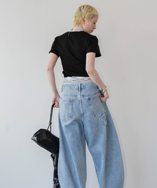 chuclla(チュクラ)の「カーブシームフィットトップス chw26s214(Tシャツ/カットソー・レディース・ホワイト/ブラック・FREE)」の9枚目の写真