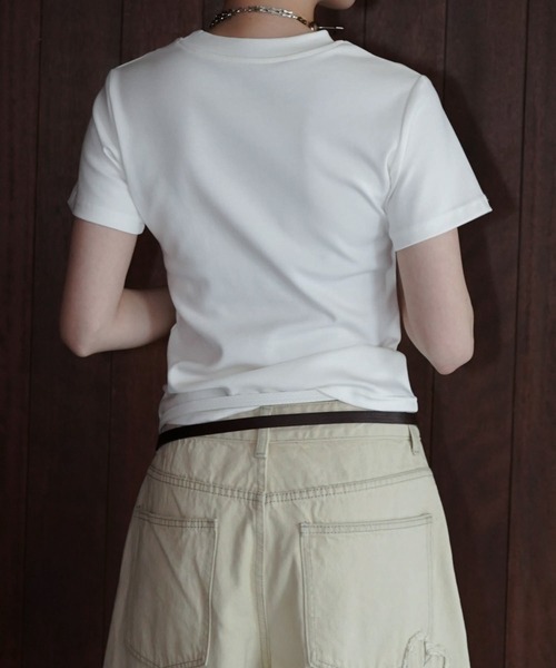 chuclla(チュクラ)の「カーブシームフィットトップス chw26s214(Tシャツ/カットソー・レディース・ホワイト/ブラック・FREE)」の15枚目の写真