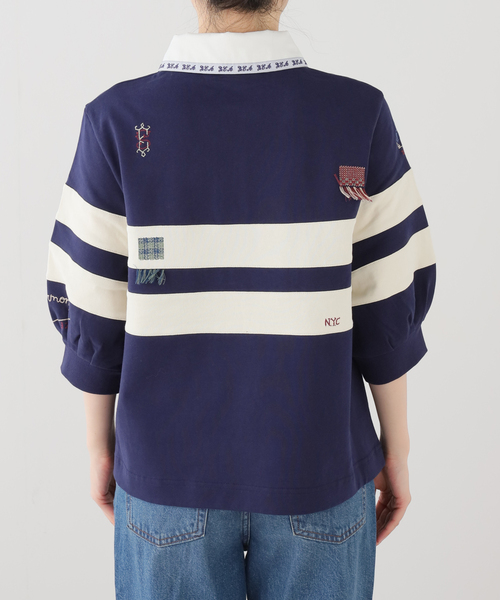 U by SPICK&SPAN（ユーバイスピックアンドスパン）の「Sea New York/シー ニューヨーク CLAIRA EMB RUGBY SHIRT（Tシャツ/カットソー・レディース・ネイビー・SMALL）」の2枚目の写真