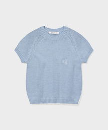 GRUNDEN（グルンデン）の「PLUMP SHORT-SLEEVE KNIT SWEATER (LIGHT BLUE)（ニット/セーター）」