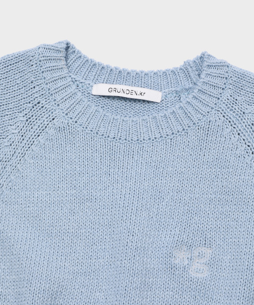 GRUNDEN（グルンデン）の「PLUMP SHORT-SLEEVE KNIT SWEATER (LIGHT BLUE)（ニット/セーター・レディース・その他・OS）」の3枚目の写真