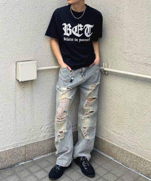 B.R.U(ブル)の「ダメージデニム(デニムパンツ・メンズ・ブルー系その他・LARGE/MEDIUM/SMALL)」の2枚目の写真
